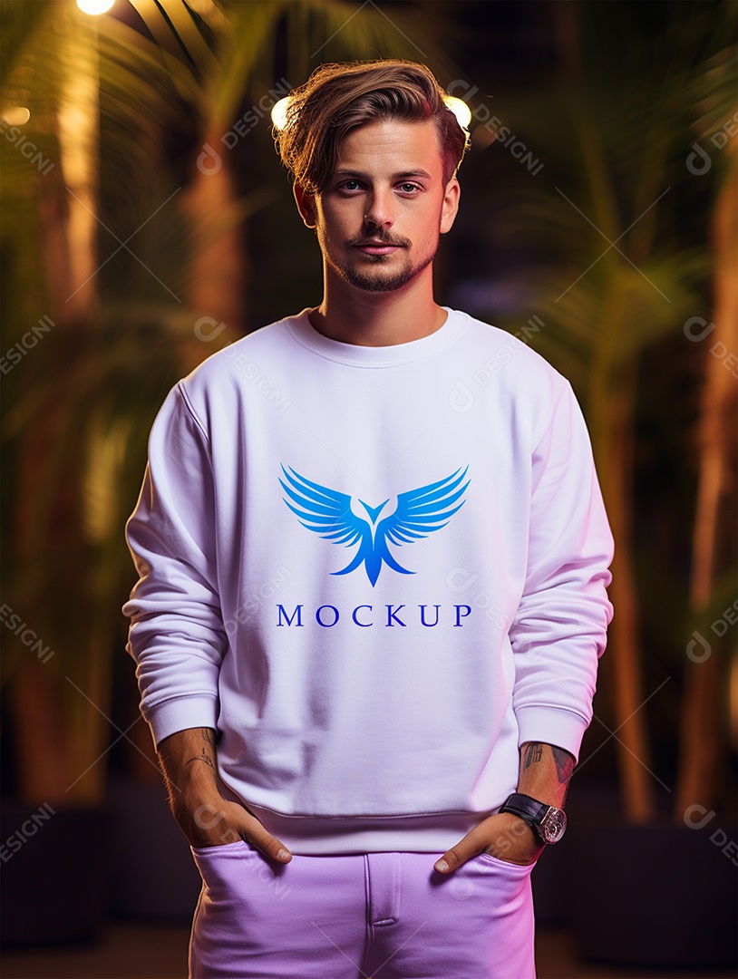 Mockup de moletom Masculina PSD Editável