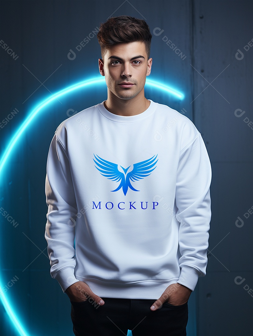 Mockup de Moletom Masculina PSD Editável