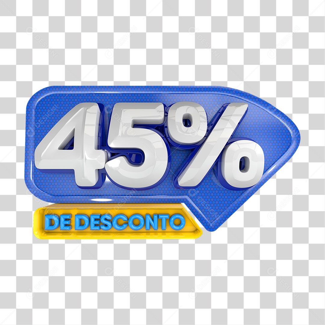 Selo 3D 45% de Desconto PNG Transparente
