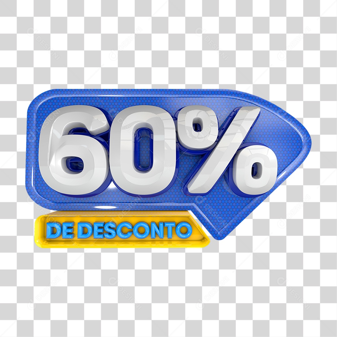 Selo 3D 60% de Desconto PNG Transparente