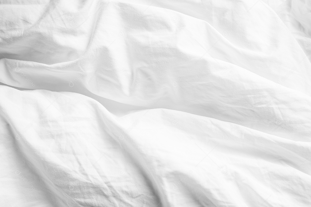 Lençóis brancos abstratos ou textura de fundo de tecido branco enrugado e textura