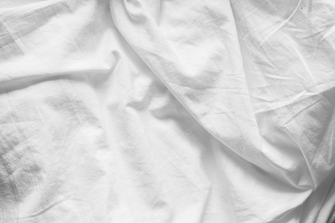 Lençóis brancos abstratos ou textura de fundo de tecido branco enrugado e textura