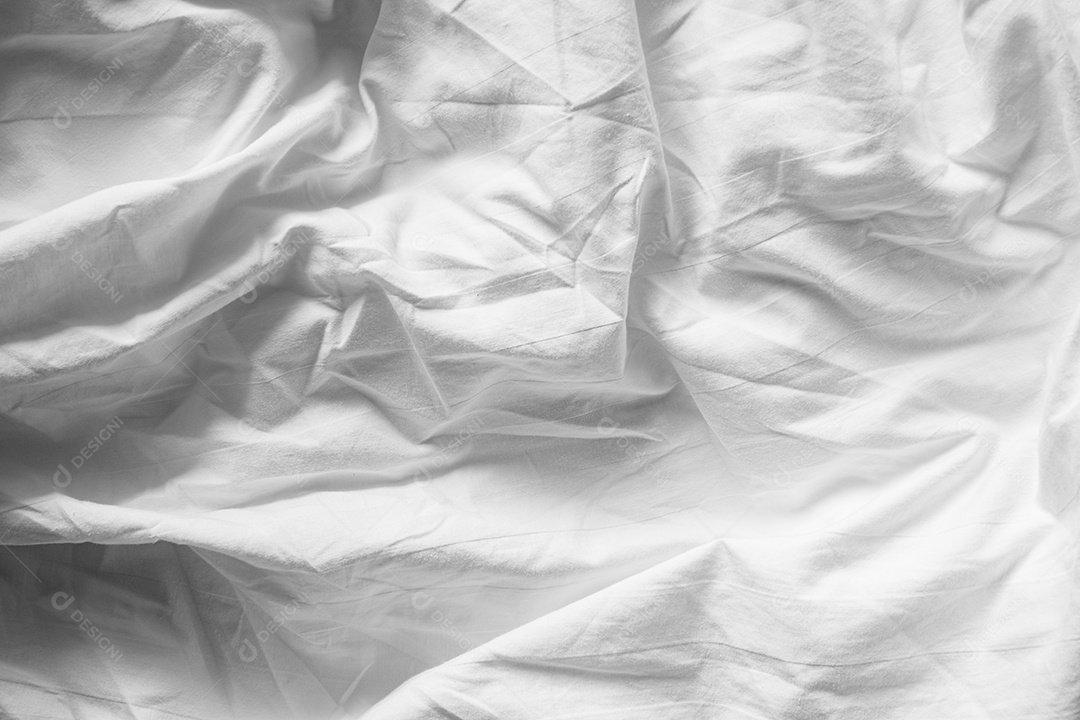 Lençóis brancos abstratos ou textura de fundo de tecido branco enrugado e textura