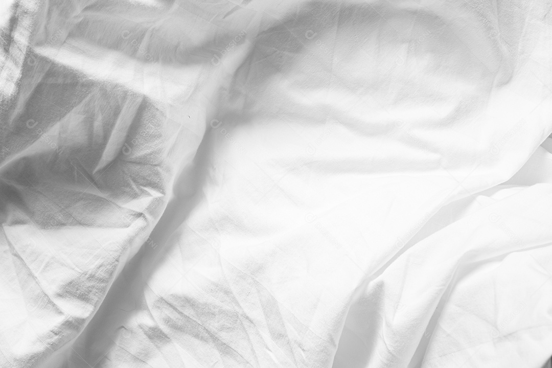 Lençóis brancos abstratos ou textura de fundo de tecido branco enrugado e textura