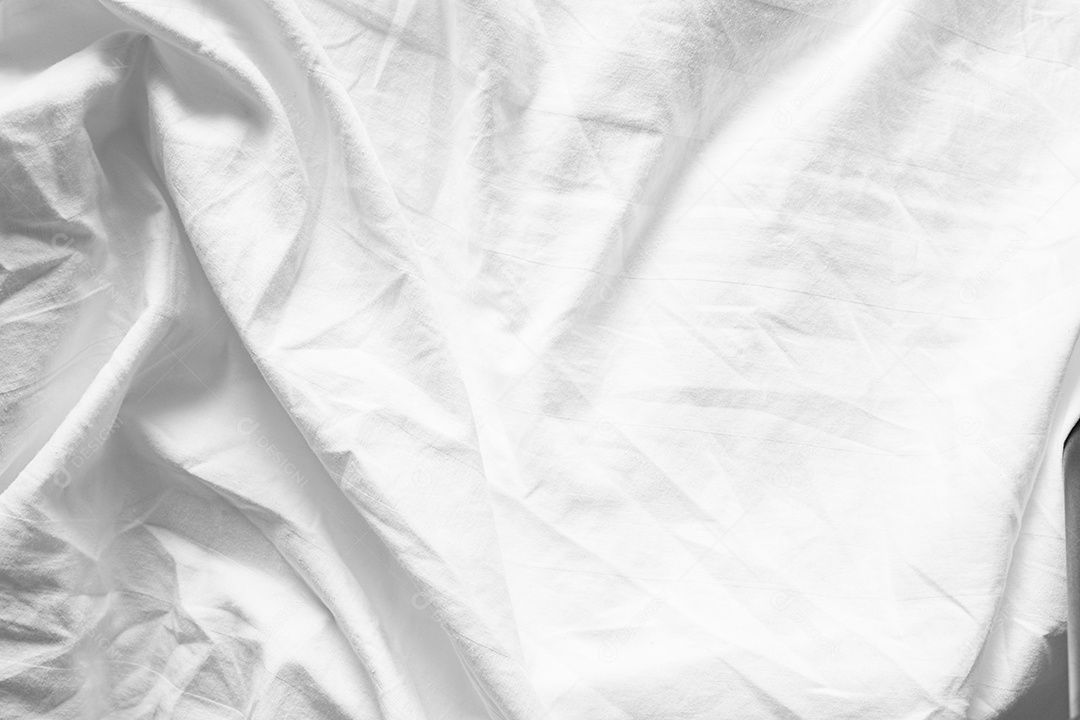 Lençóis brancos abstratos ou textura de fundo de tecido branco enrugado e textura