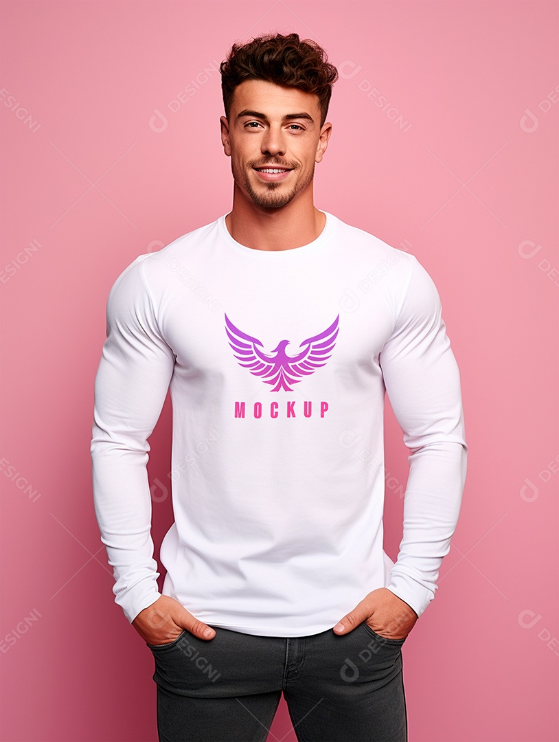 Mockup de Camiseta Manga Longa PSD Editável