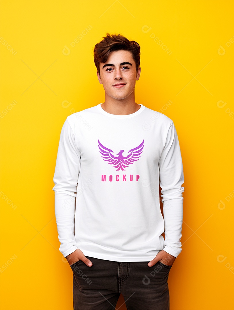 Mockup de Camiseta Manga Longa PSD Editável