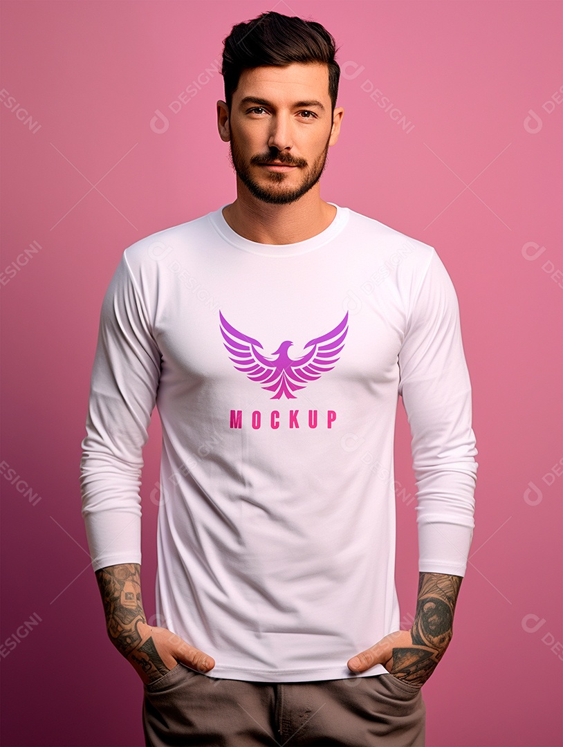 Mockup de Camiseta Manga Longa PSD Editável
