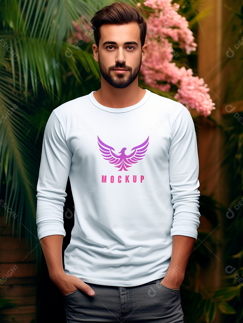 Mockup de Camiseta Manga Longa PSD Editável
