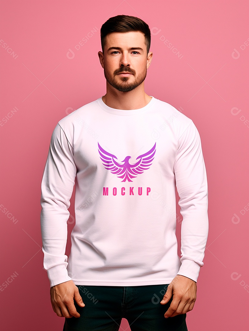 Mockup de Camiseta Manga Longa PSD Editável