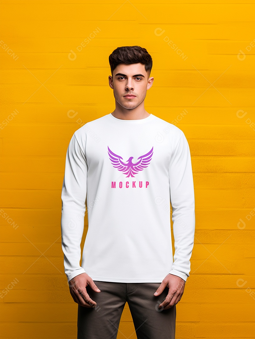 Mockup de Camiseta Manga Longa PSD Editável