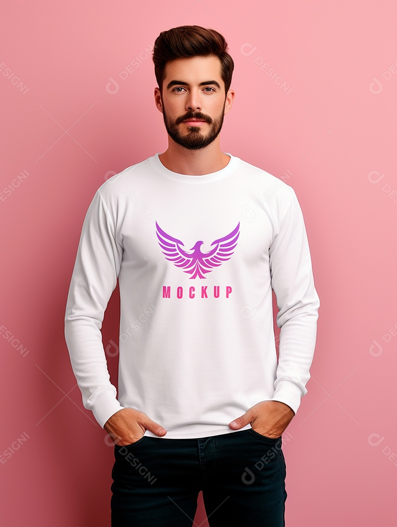 Mockup de Camiseta Manga Longa PSD Editável
