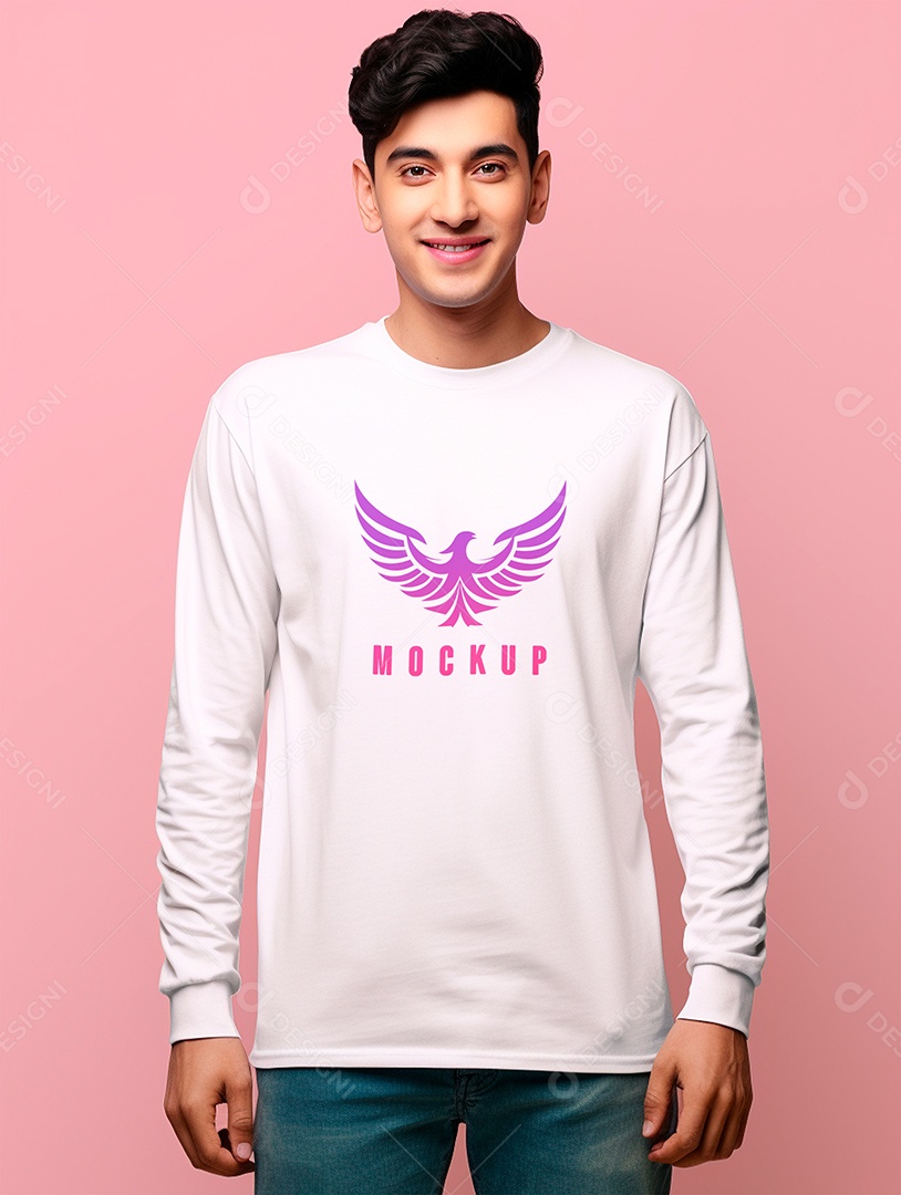 Mockup de Camiseta Manga Longa PSD Editável