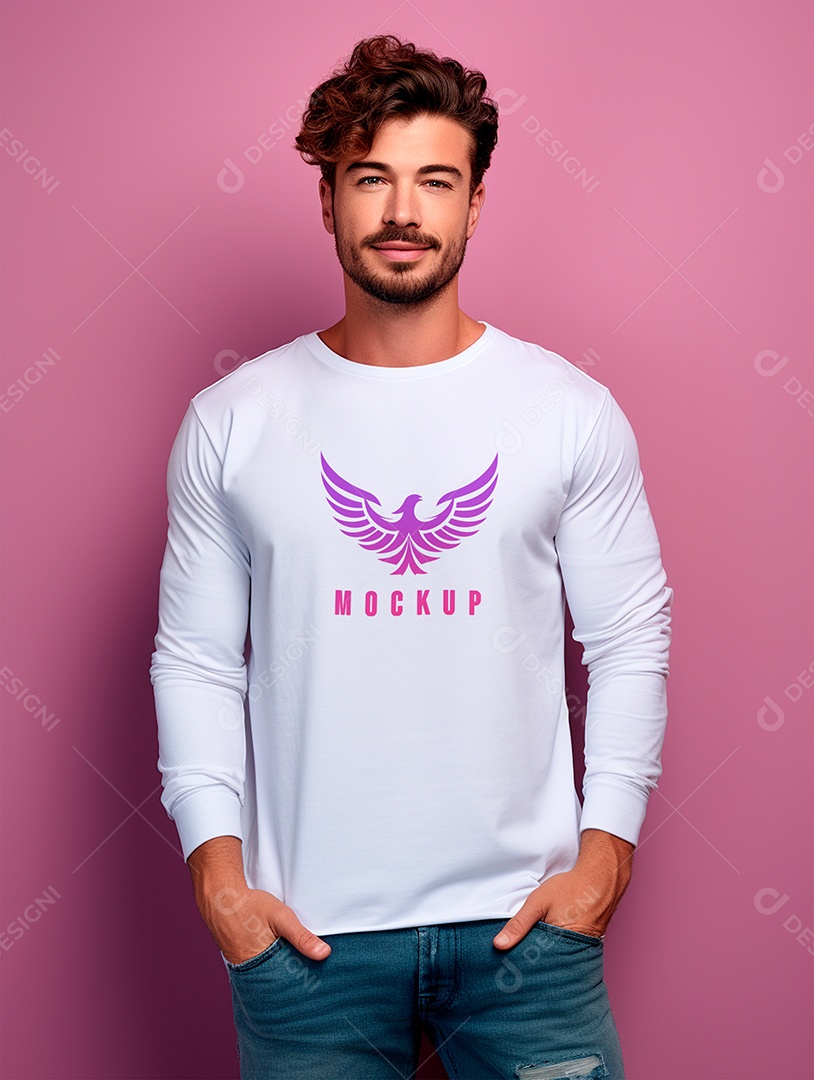 Mockup de Camiseta Manga Longa PSD Editável