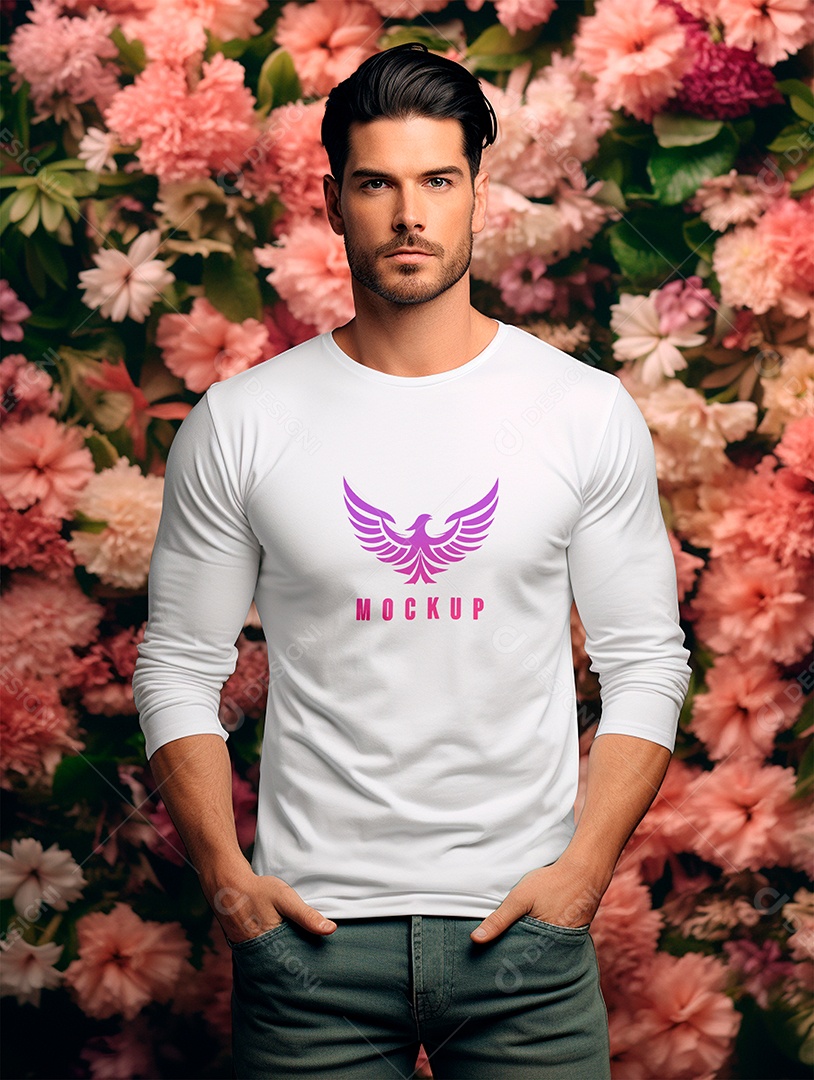 Mockup de Camiseta Manga Longa PSD Editável