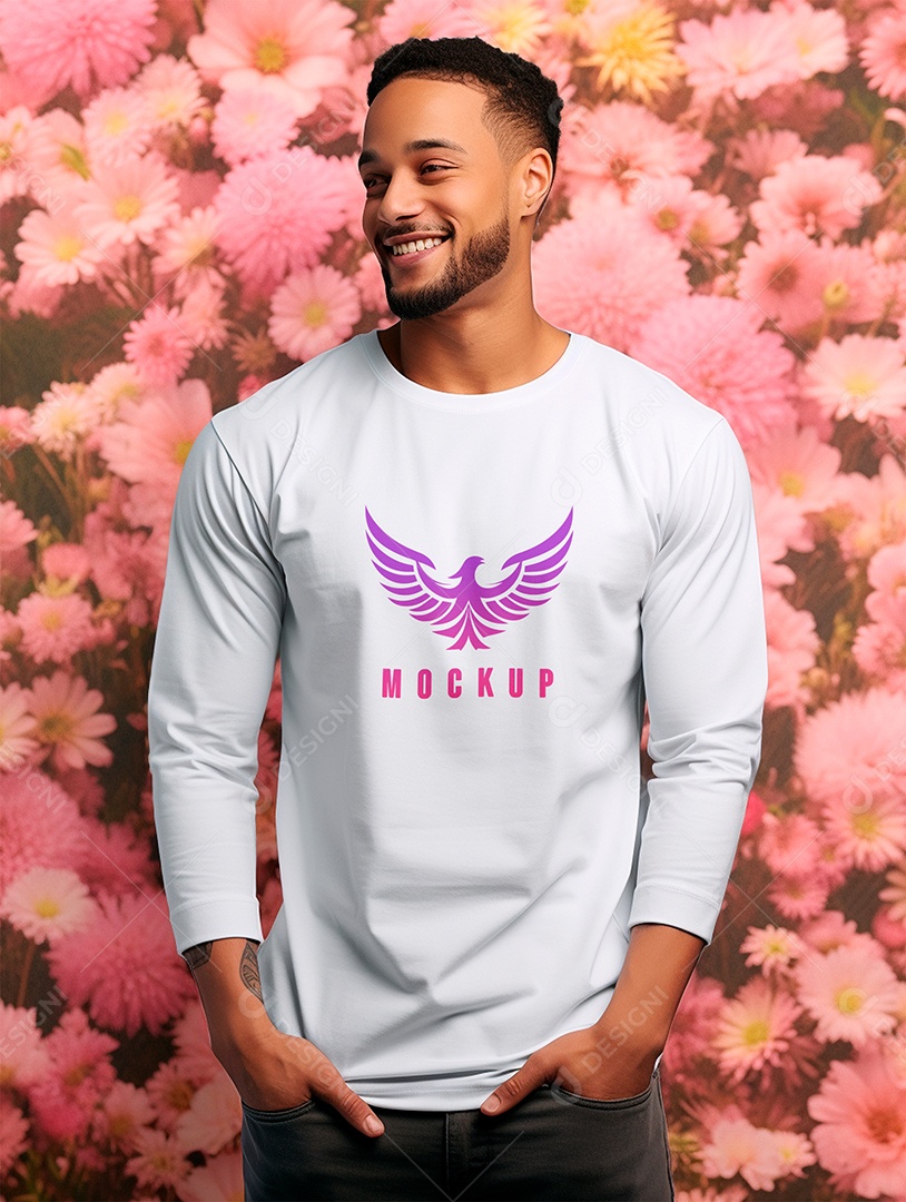Mockup de Camiseta Manga Longa PSD Editável