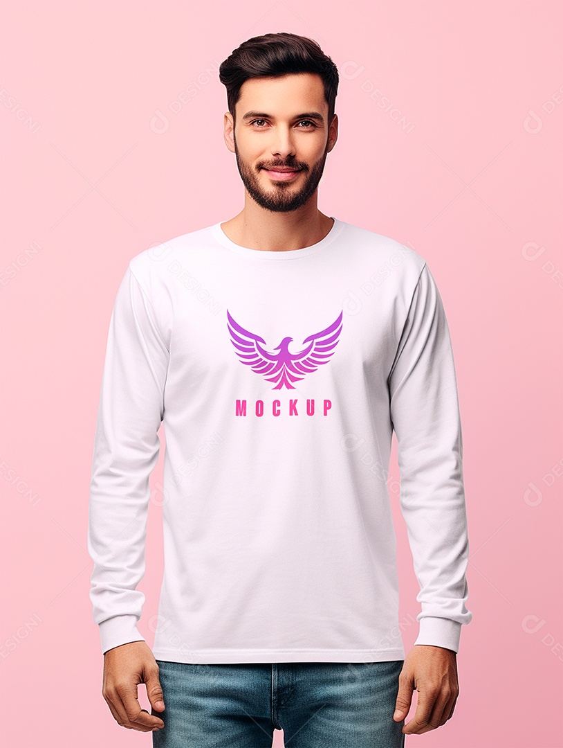 Mockup de Camiseta Manga Longa PSD Editável