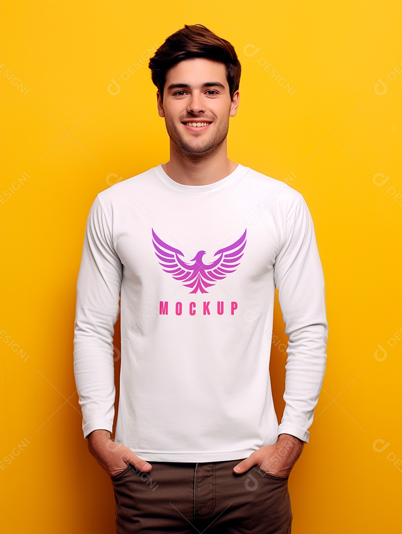 Mockup de Camiseta Manga Longa PSD Editável
