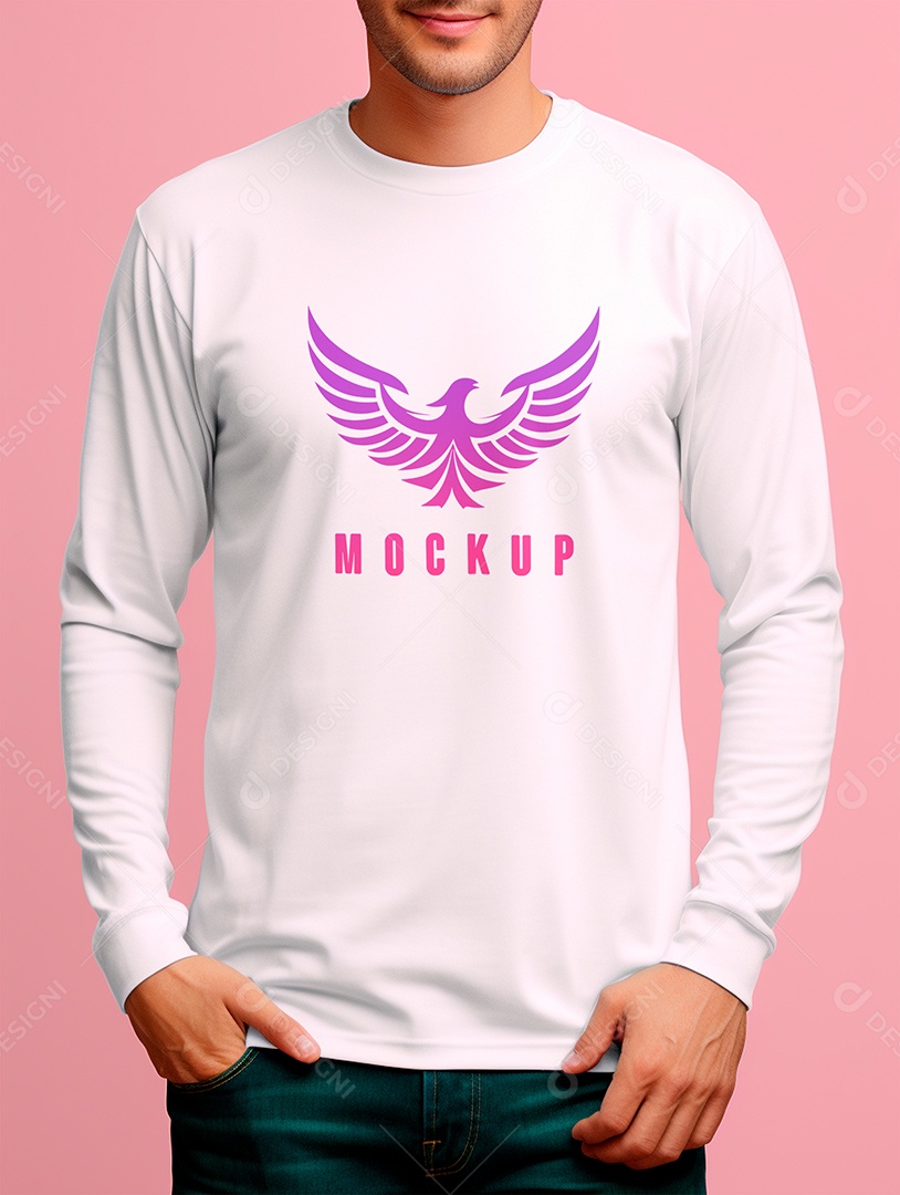 Mockup de Camiseta Manga Longa PSD Editável