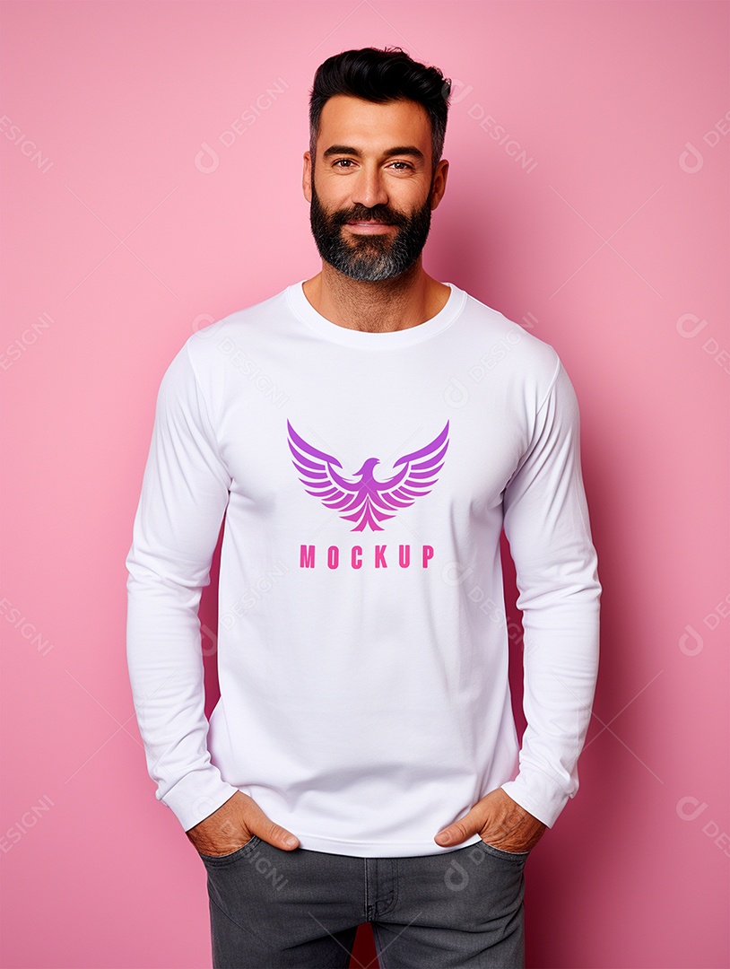 Mockup de Camiseta Manga Longa PSD Editável
