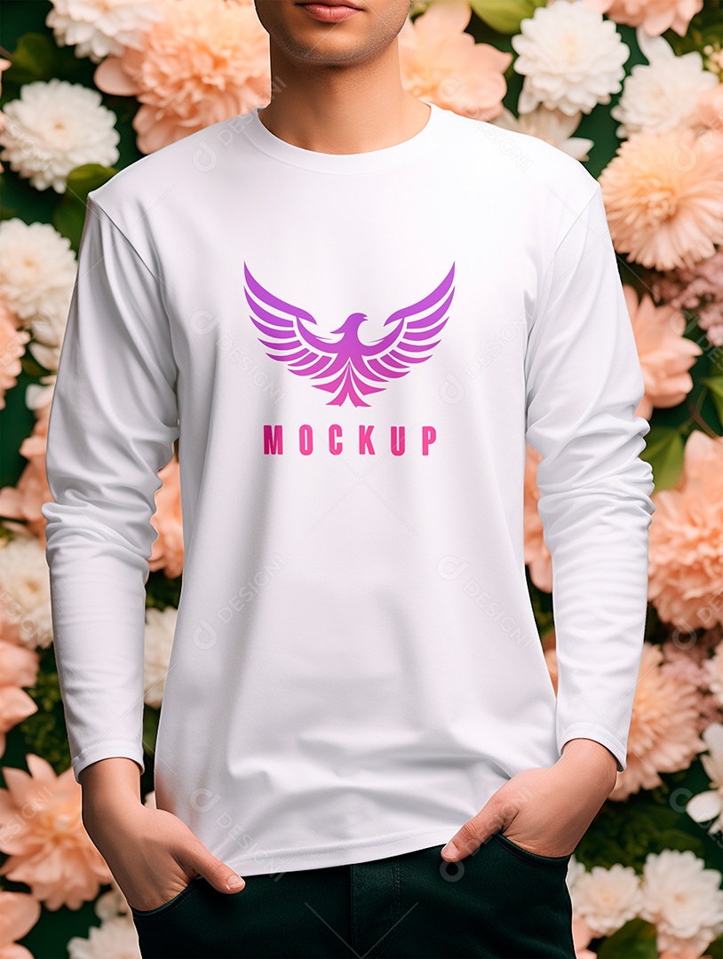 Mockup de Camiseta Manga Longa PSD Editável