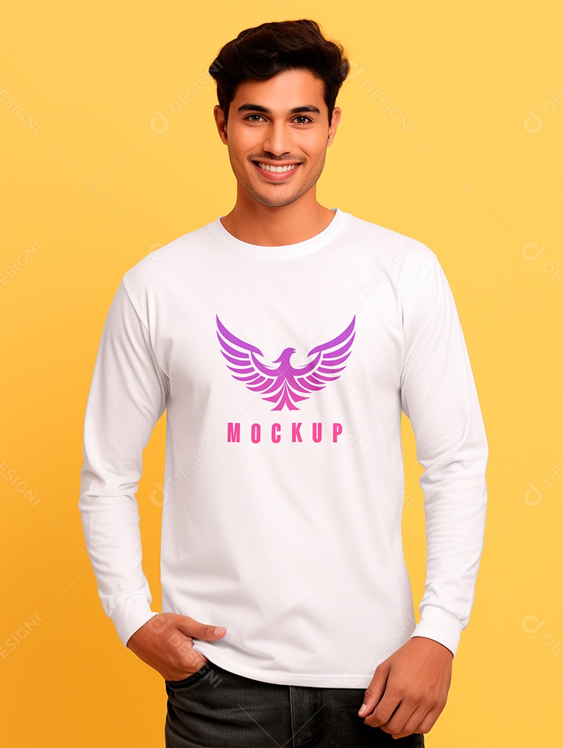 Mockup de Camiseta Manga Longa PSD Editável