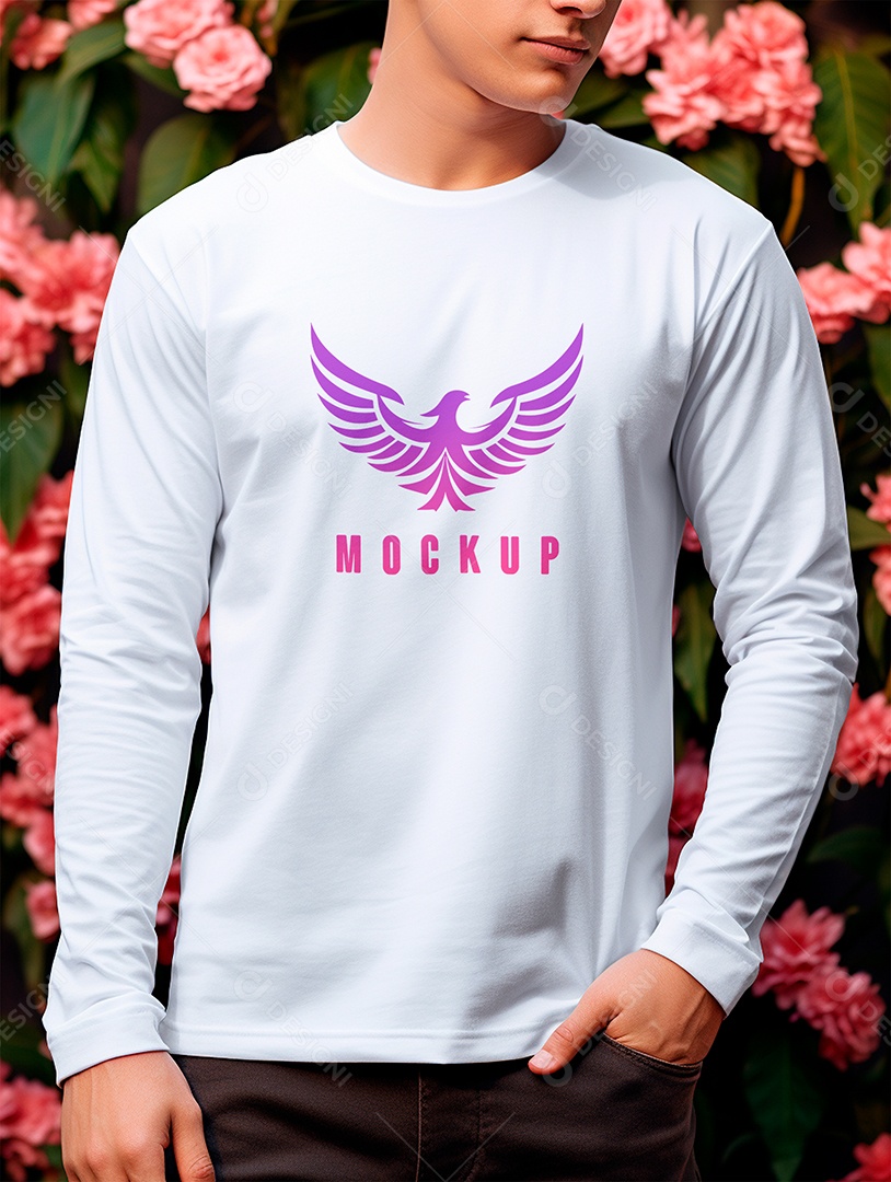Mockup de Camiseta Manga Longa PSD Editável