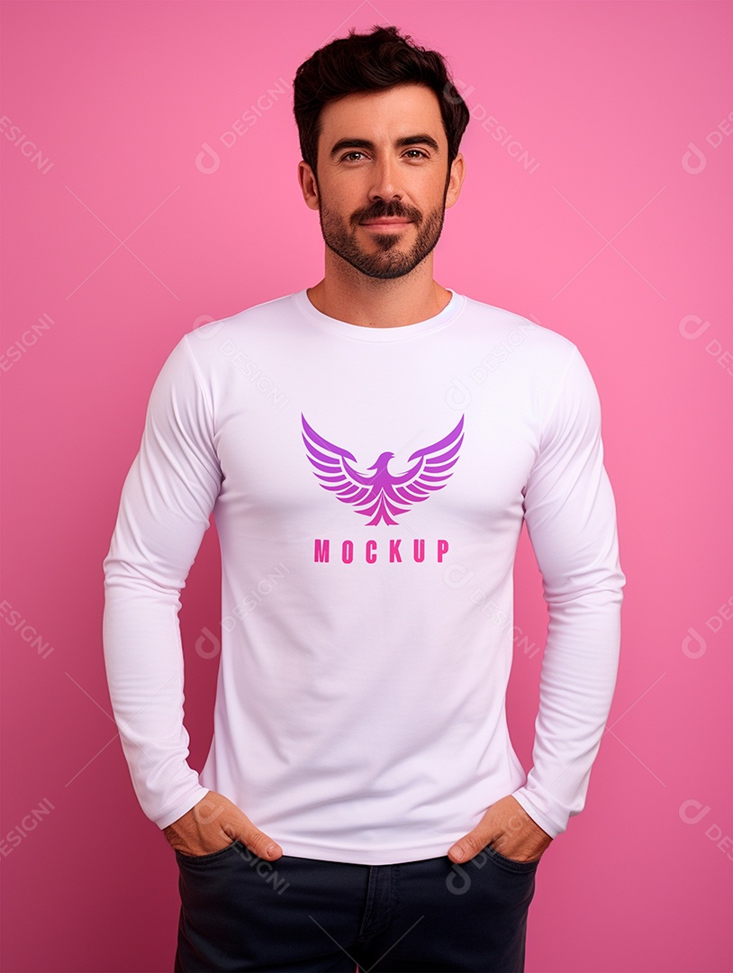 Mockup de Camiseta Manga Longa PSD Editável