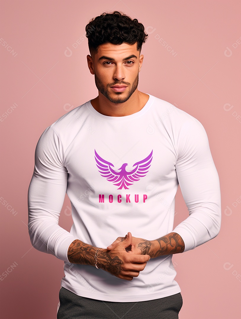 Mockup de Camiseta Manga Longa PSD Editável