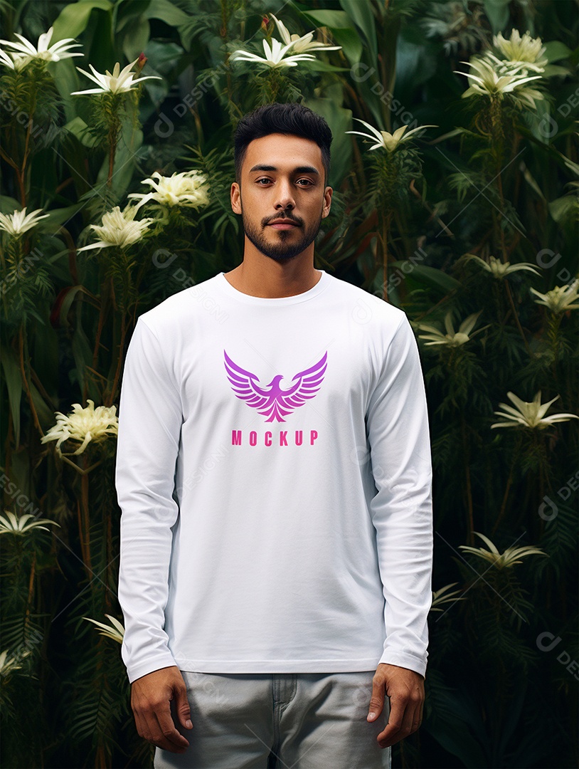 Mockup de Camiseta Manga Longa PSD Editável