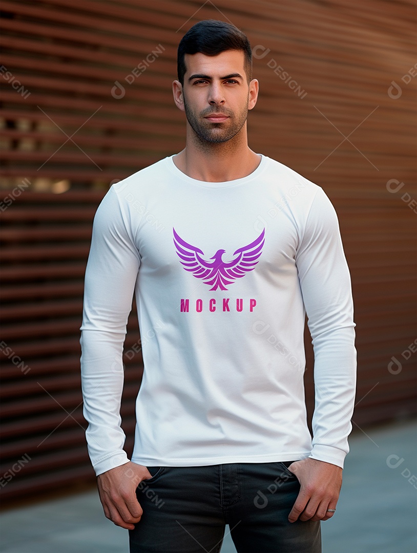 Mockup de Camiseta Manga Longa PSD Editável