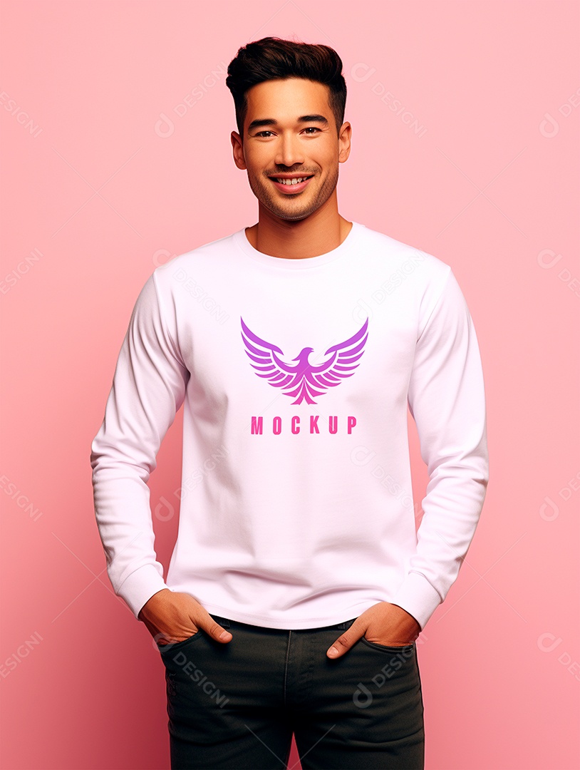 Mockup de Camiseta Manga Longa PSD Editável