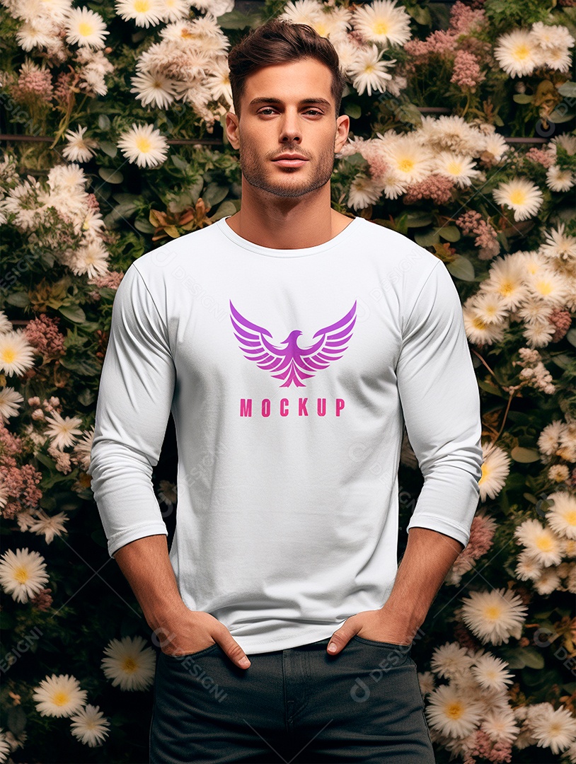 Mockup de Camiseta Manga Longa PSD Editável