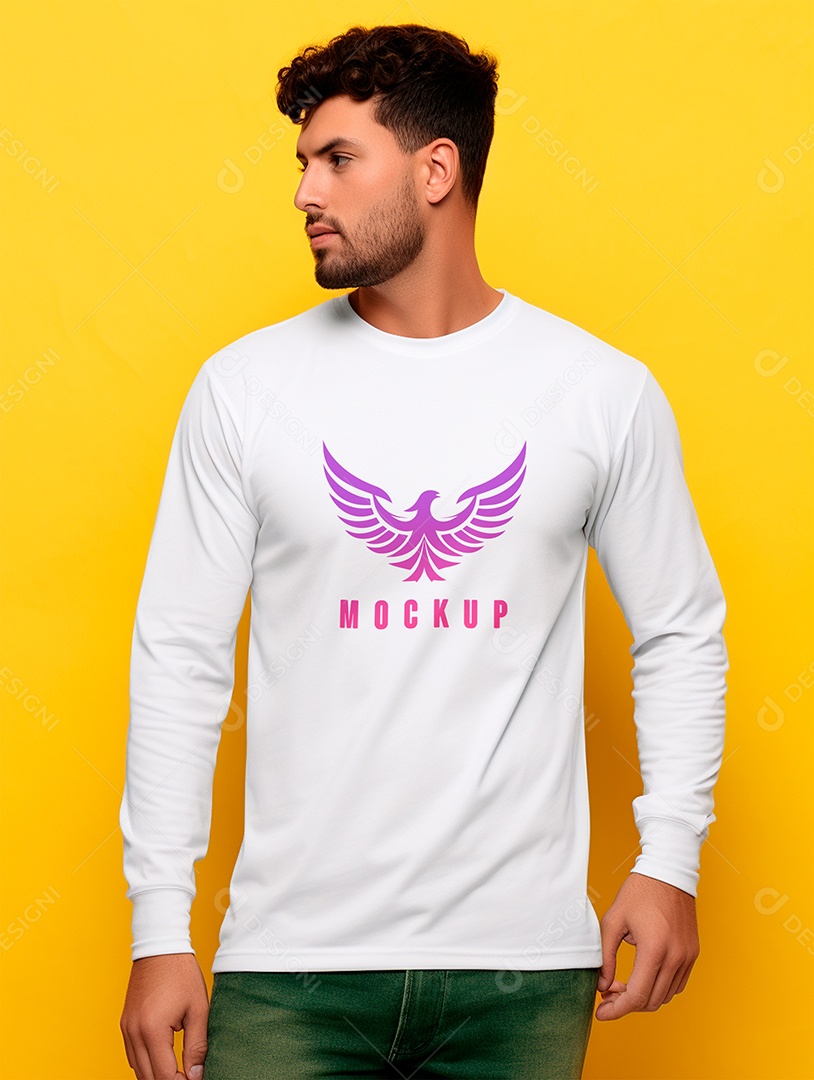 Mockup de Camiseta Manga Longa PSD Editável