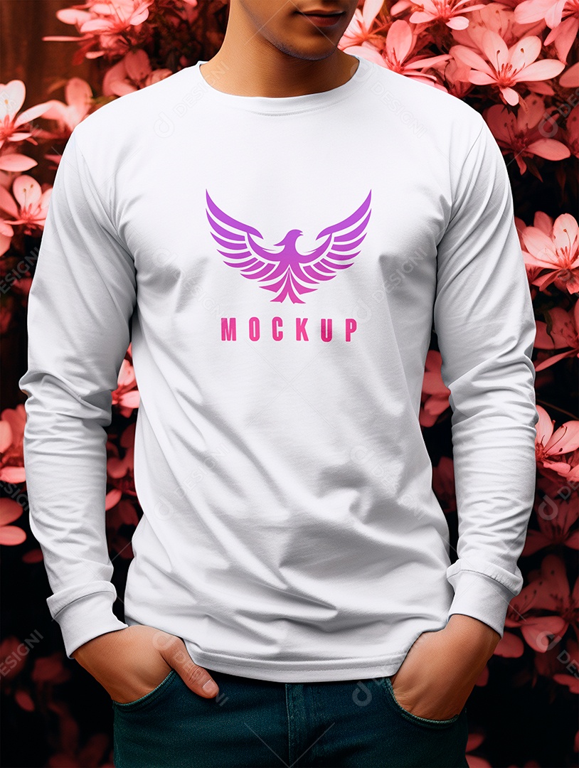 Mockup de Camiseta Manga Longa PSD Editável