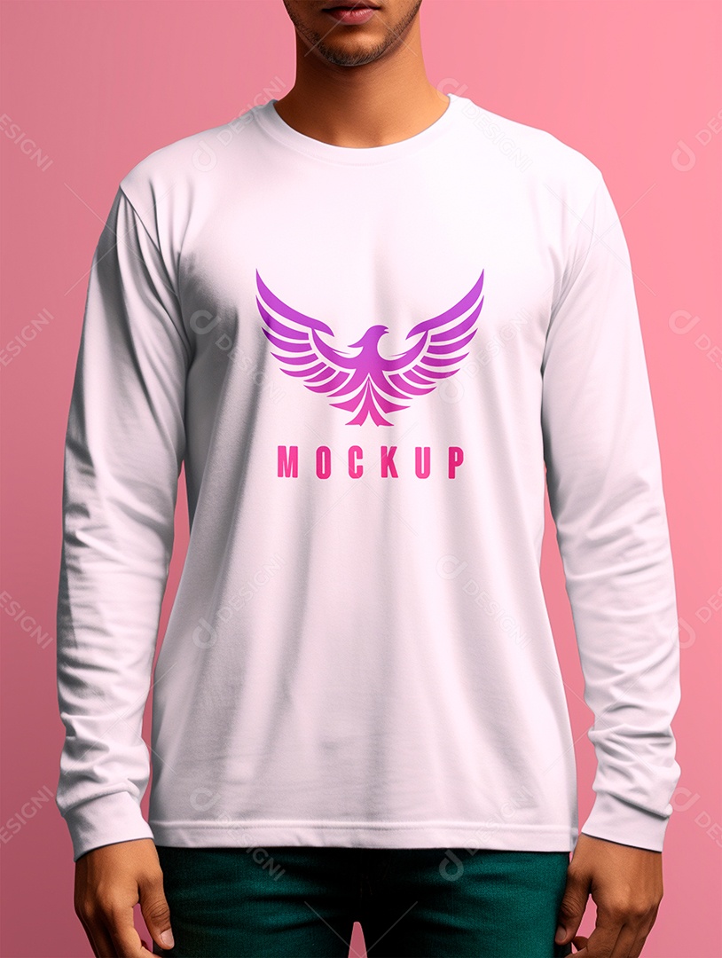 Mockup de Camiseta Manga Longa PSD Editável