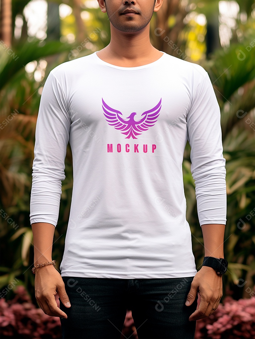 Mockup de Camiseta Manga Longa PSD Editável