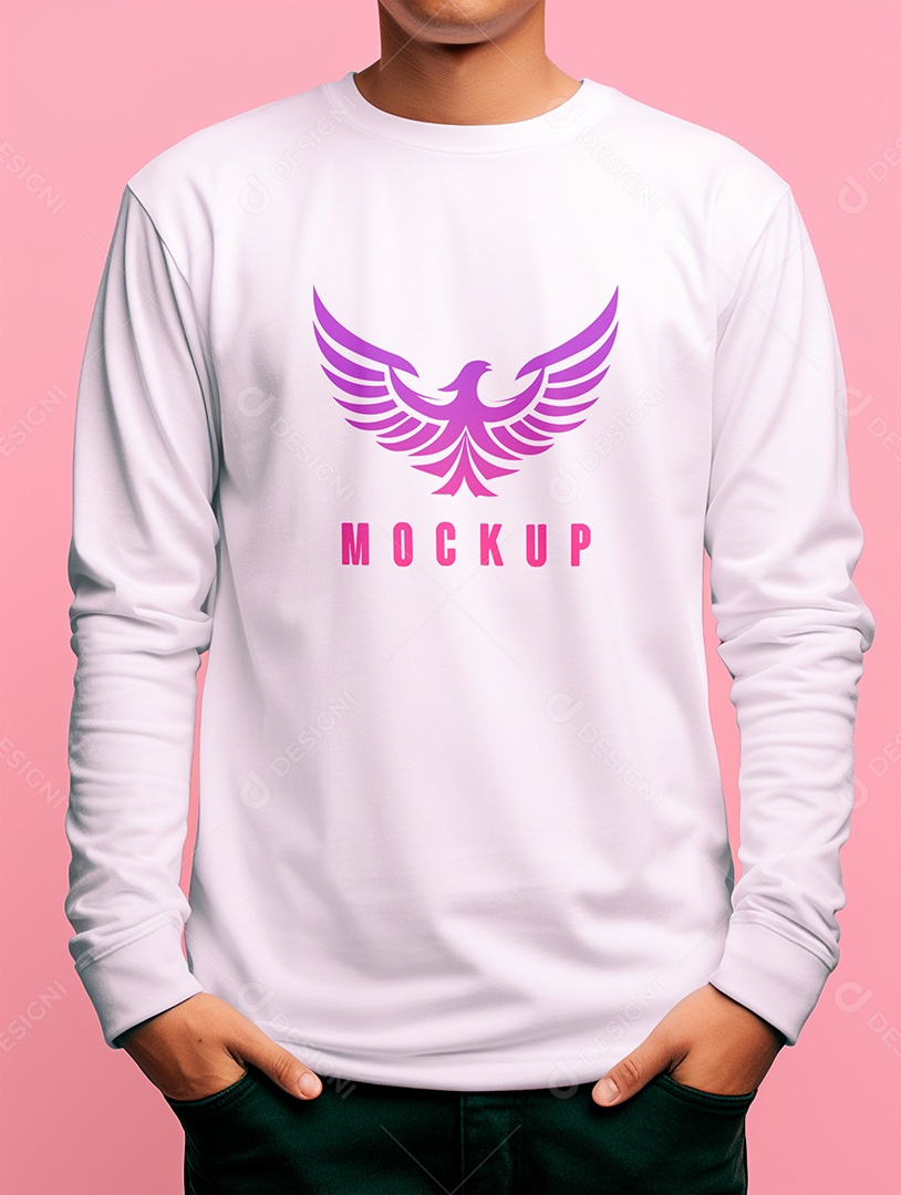 Mockup de Camiseta Manga Longa PSD Editável