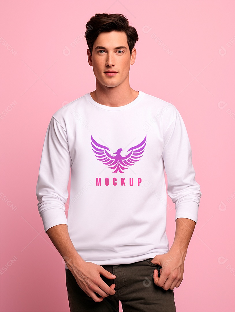 Mockup de Camiseta Manga Longa PSD Editável