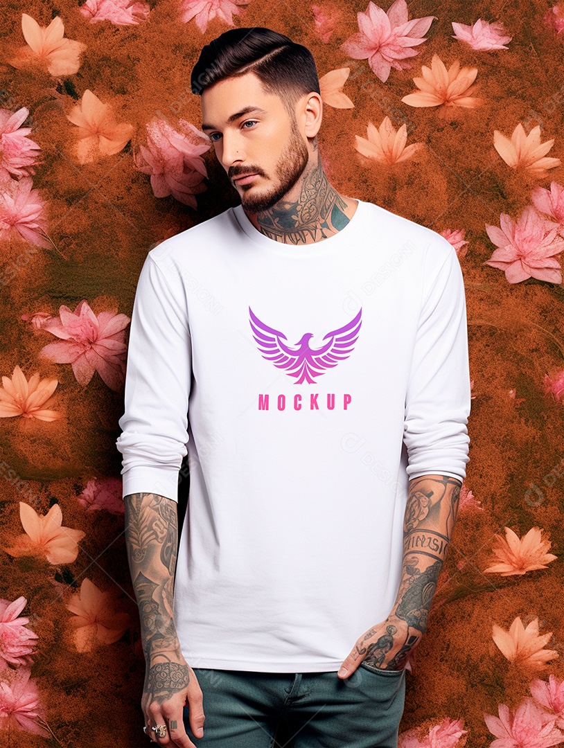 Mockup de Camiseta Manga Longa PSD Editável