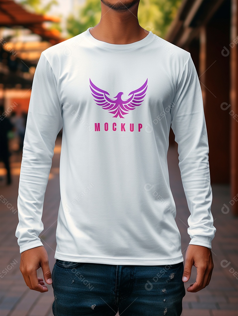 Mockup de Camiseta Manga Longa PSD Editável