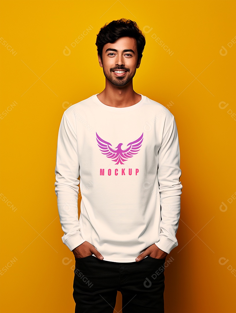Mockup de Camiseta Manga Longa PSD Editável