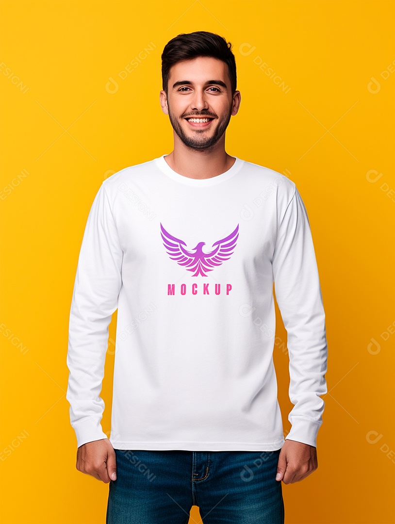 Mockup de Camiseta Manga Longa PSD Editável