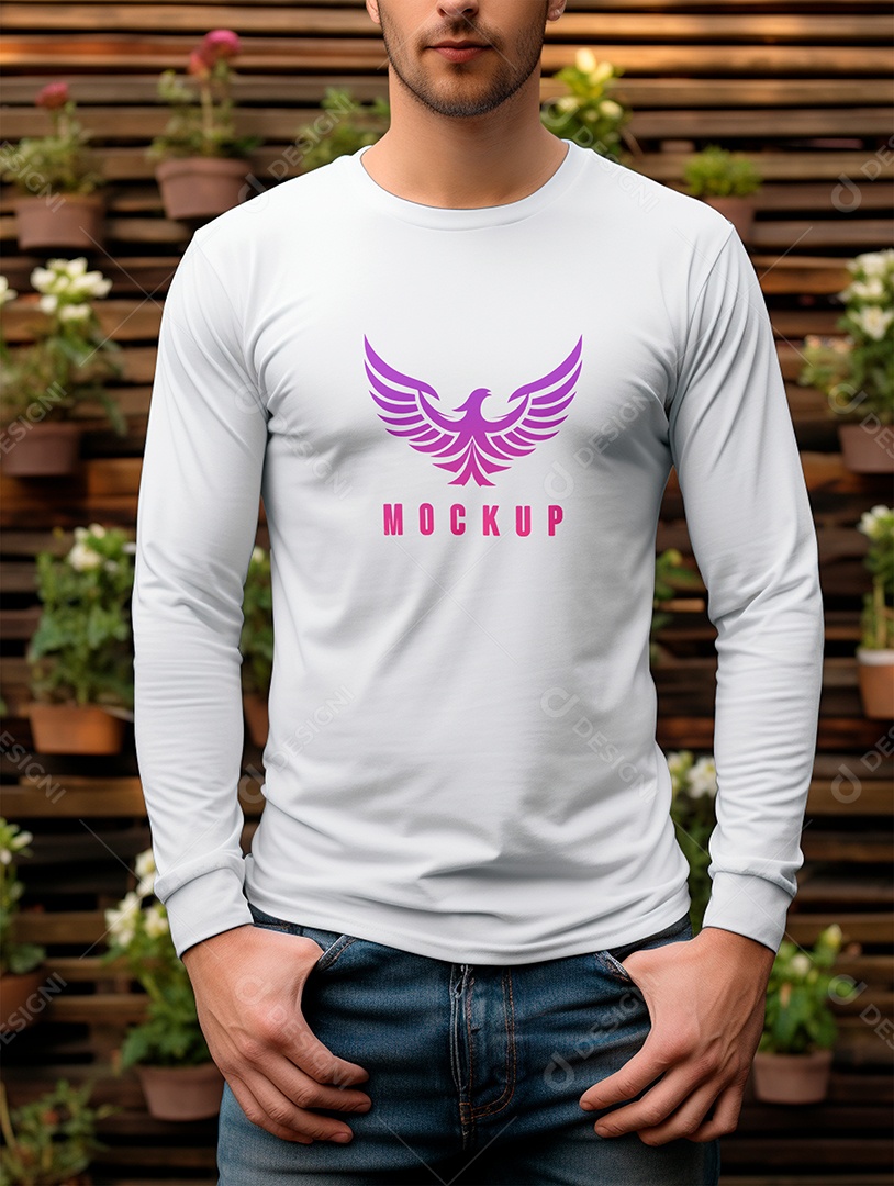 Mockup de Camiseta Manga Longa PSD Editável