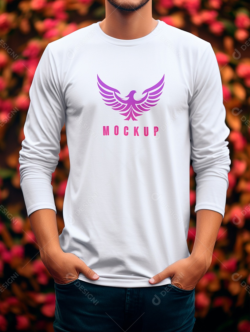 Mockup de Camiseta Manga Longa PSD Editável