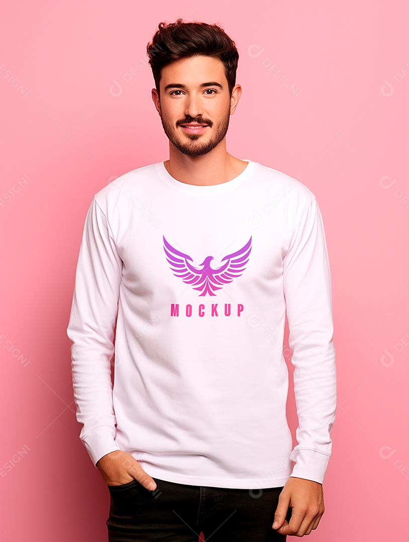 Mockup de Camiseta Manga Longa PSD Editável