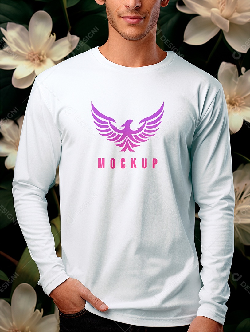 Mockup de Camiseta Manga Longa PSD Editável