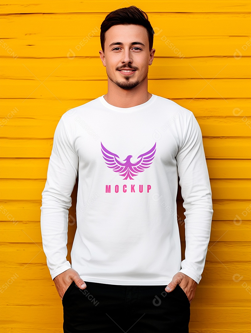 Mockup de Camiseta Manga Longa PSD Editável