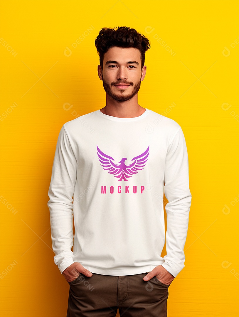 Mockup de Camiseta Manga Longa PSD Editável
