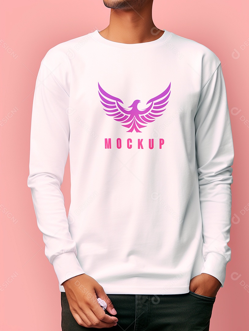 Mockup de Camiseta Manga Longa PSD Editável